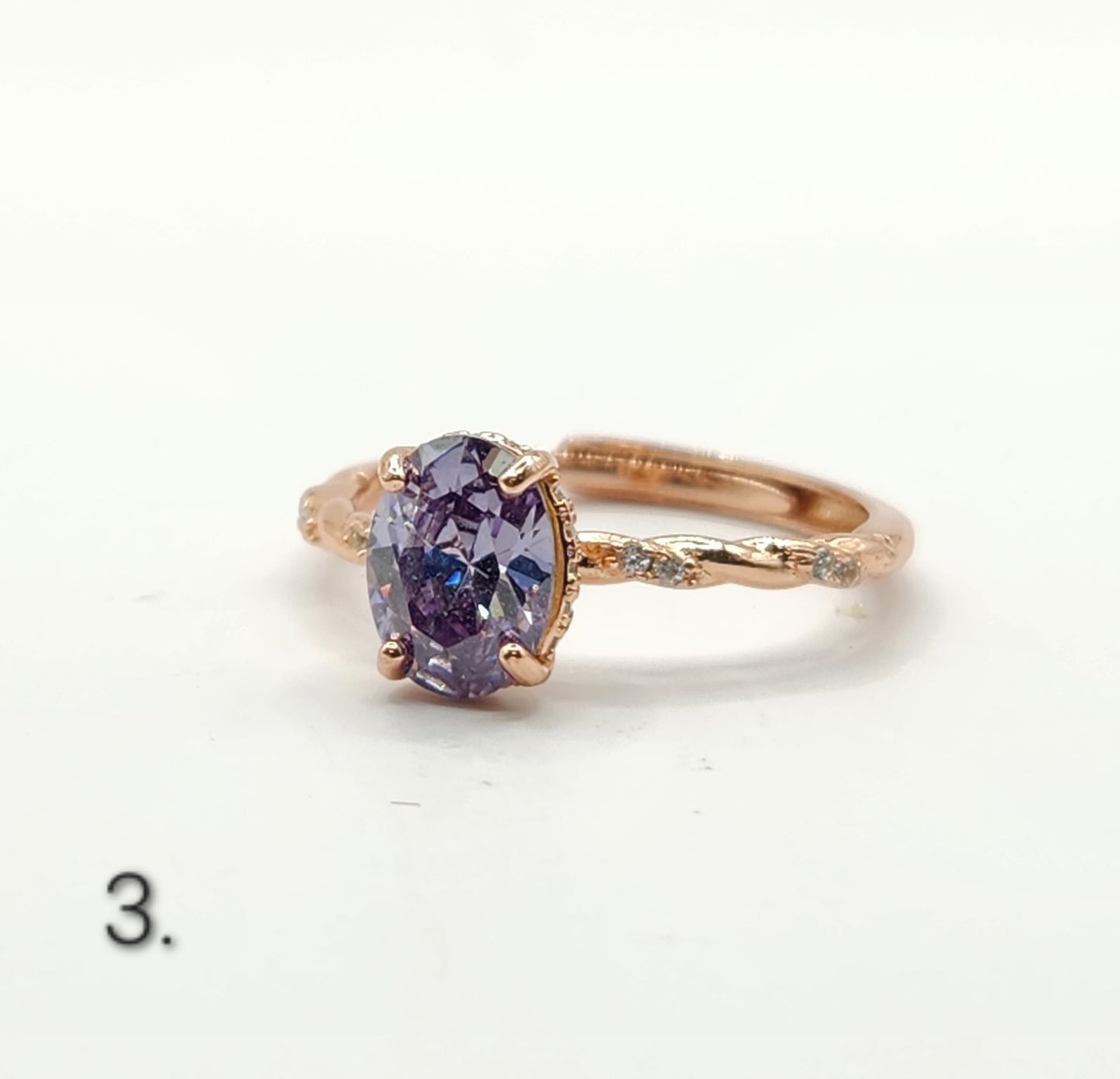 Oval Lilac Moissanite Ring 1.5 carat