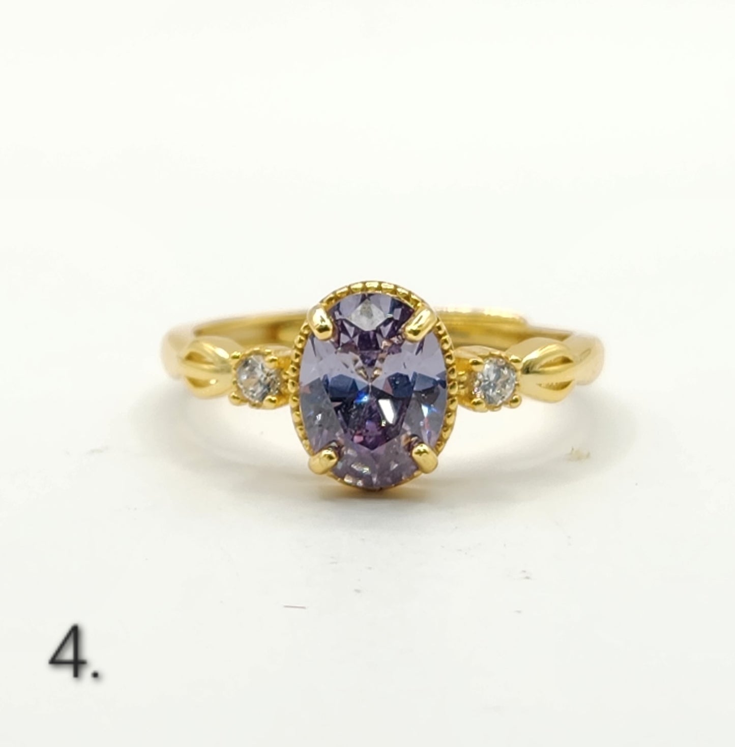 Oval Lilac Moissanite Ring 1.5 carat