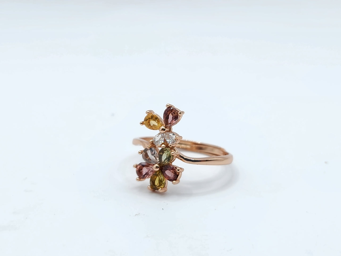 Tourmaline Floral Cluster Ring