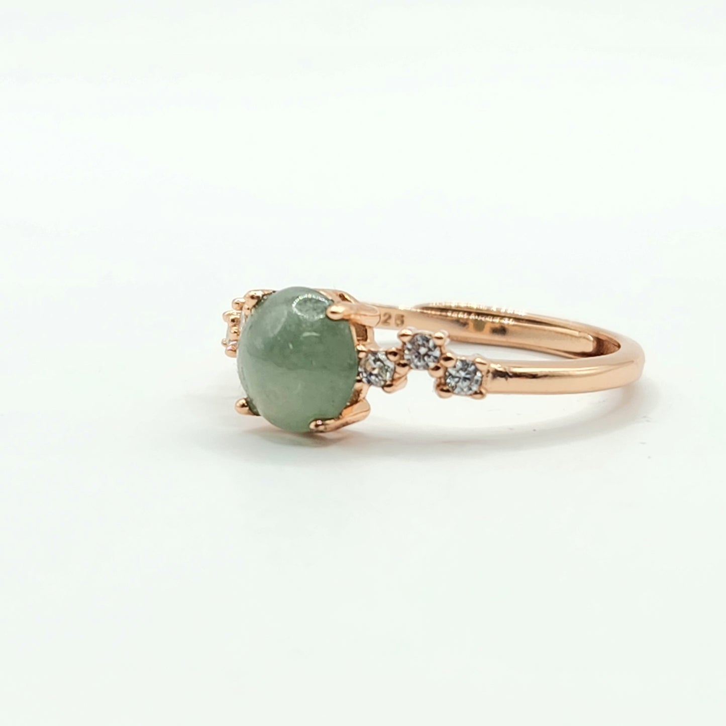 Type A Jadeite Ring Rose Gold