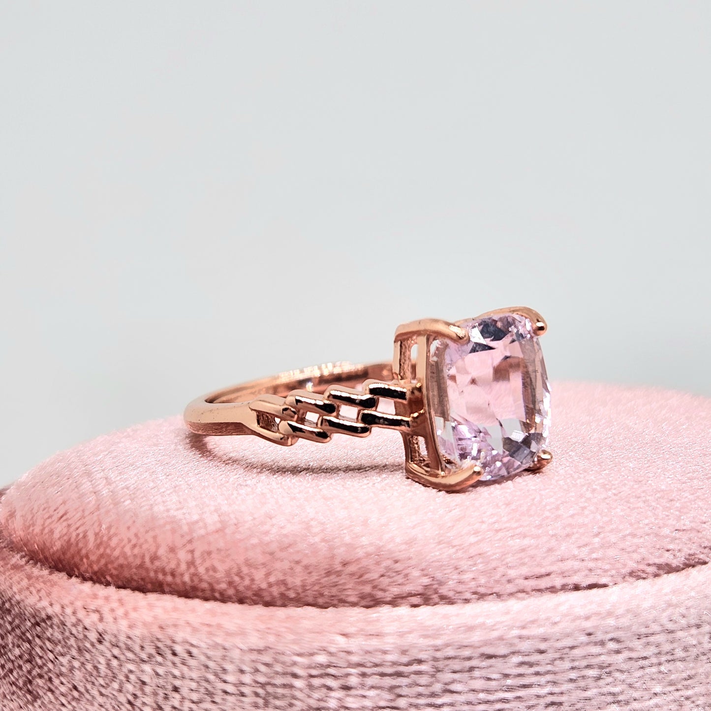 kunzite Rose Gold Ring