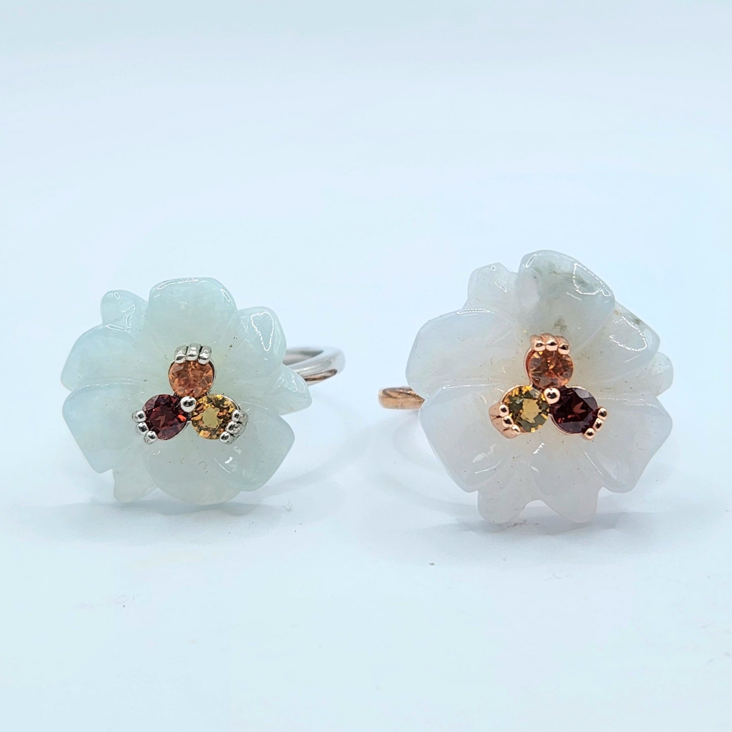 Type A Jadite Floral Carved Ring
