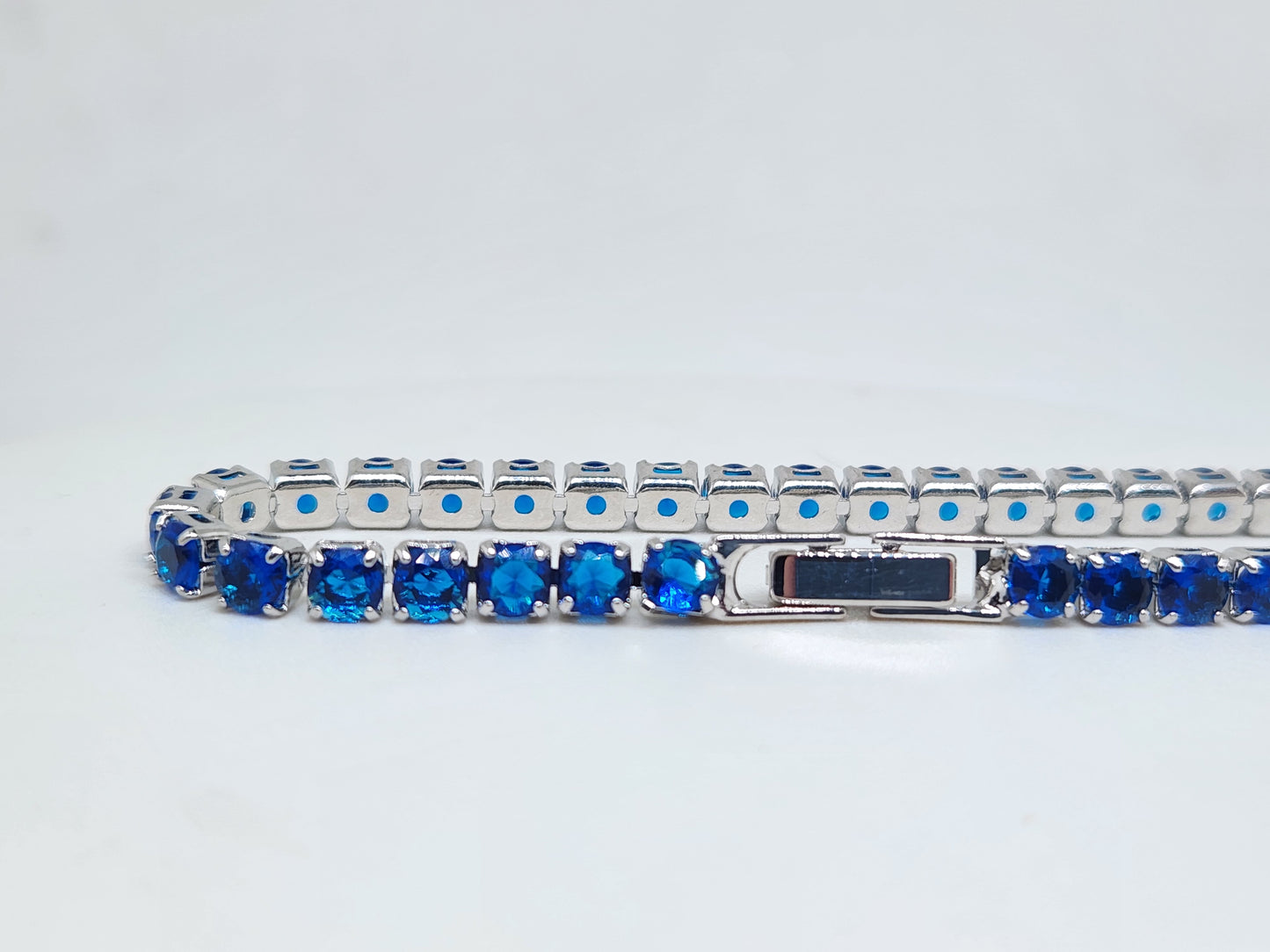 Lab Blue Tennis bracelet-18K Gold Plated