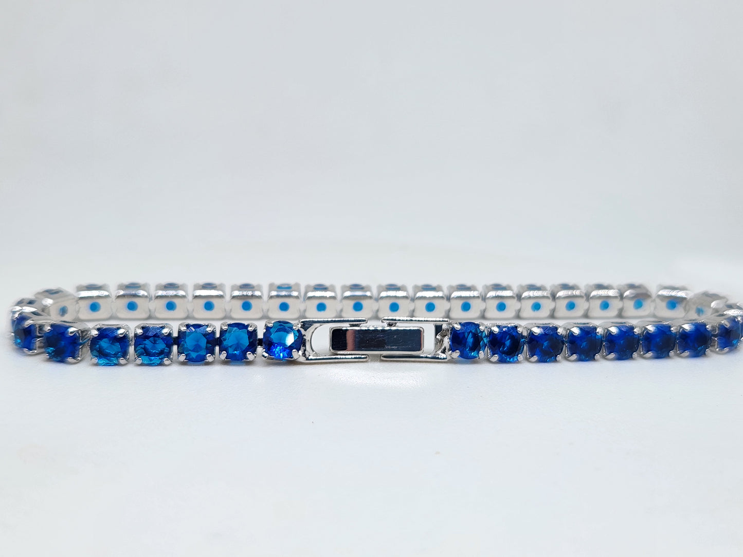 Lab Blue Tennis bracelet-18K Gold Plated