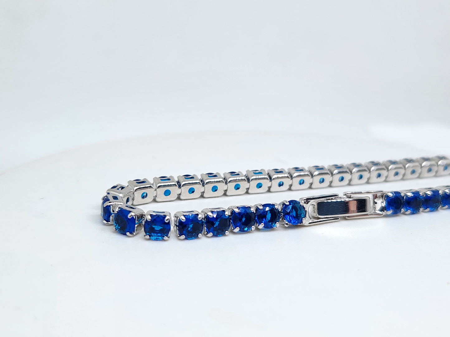 Lab Blue Tennis bracelet-18K Gold Plated