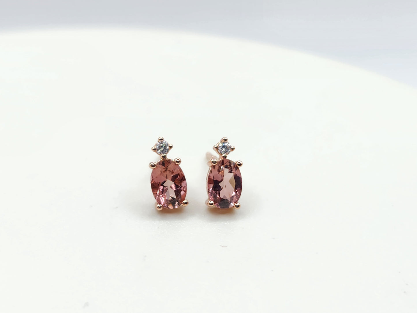 Pink Tourmaline Studs
