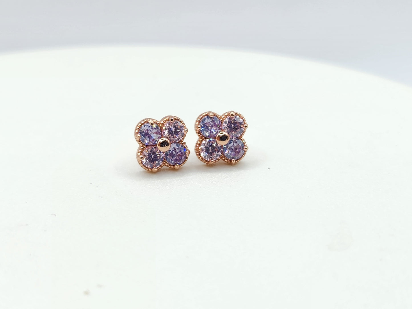 Clover Studs- Lilac & Pink