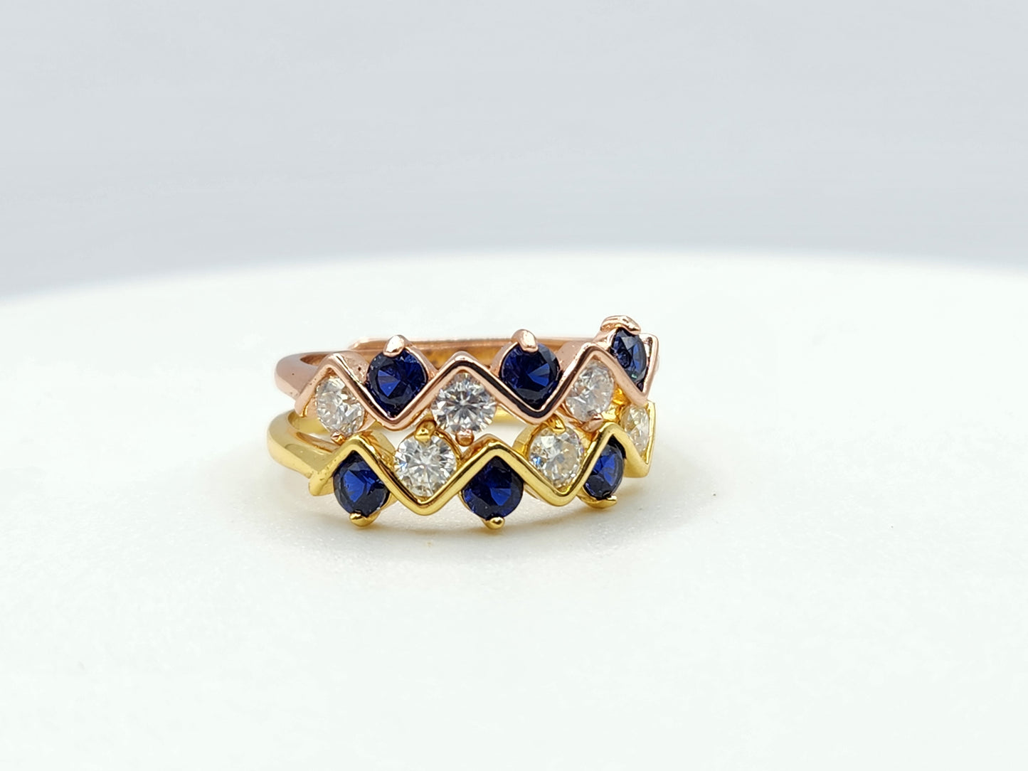 Wavy Stacker Ring- Sapphire