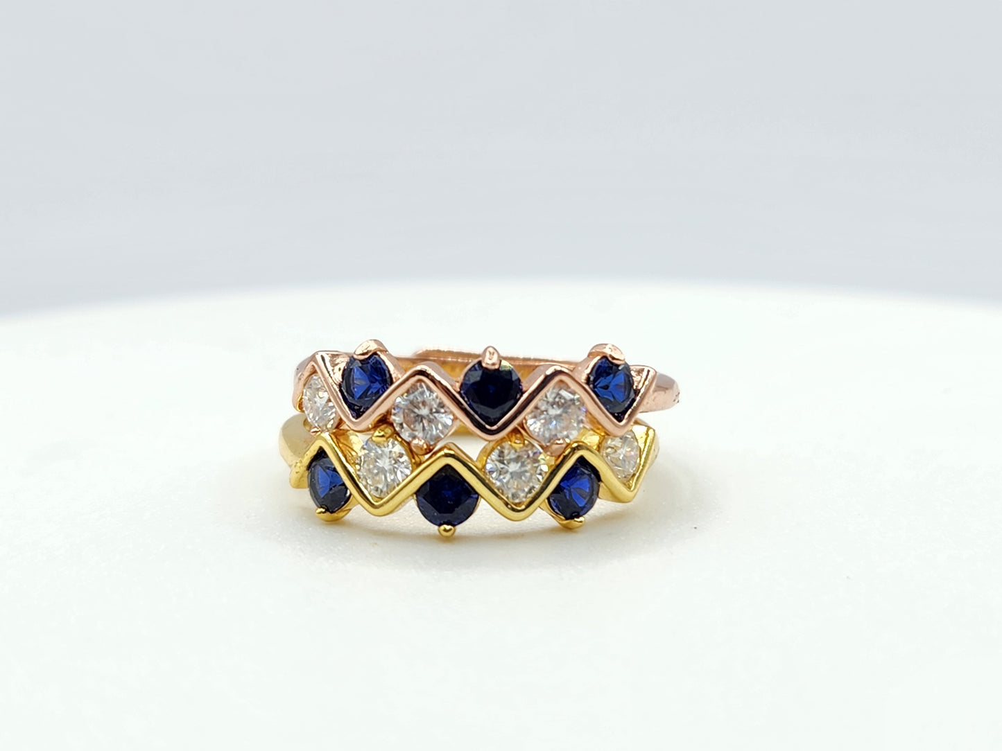 Wavy Stacker Ring- Sapphire