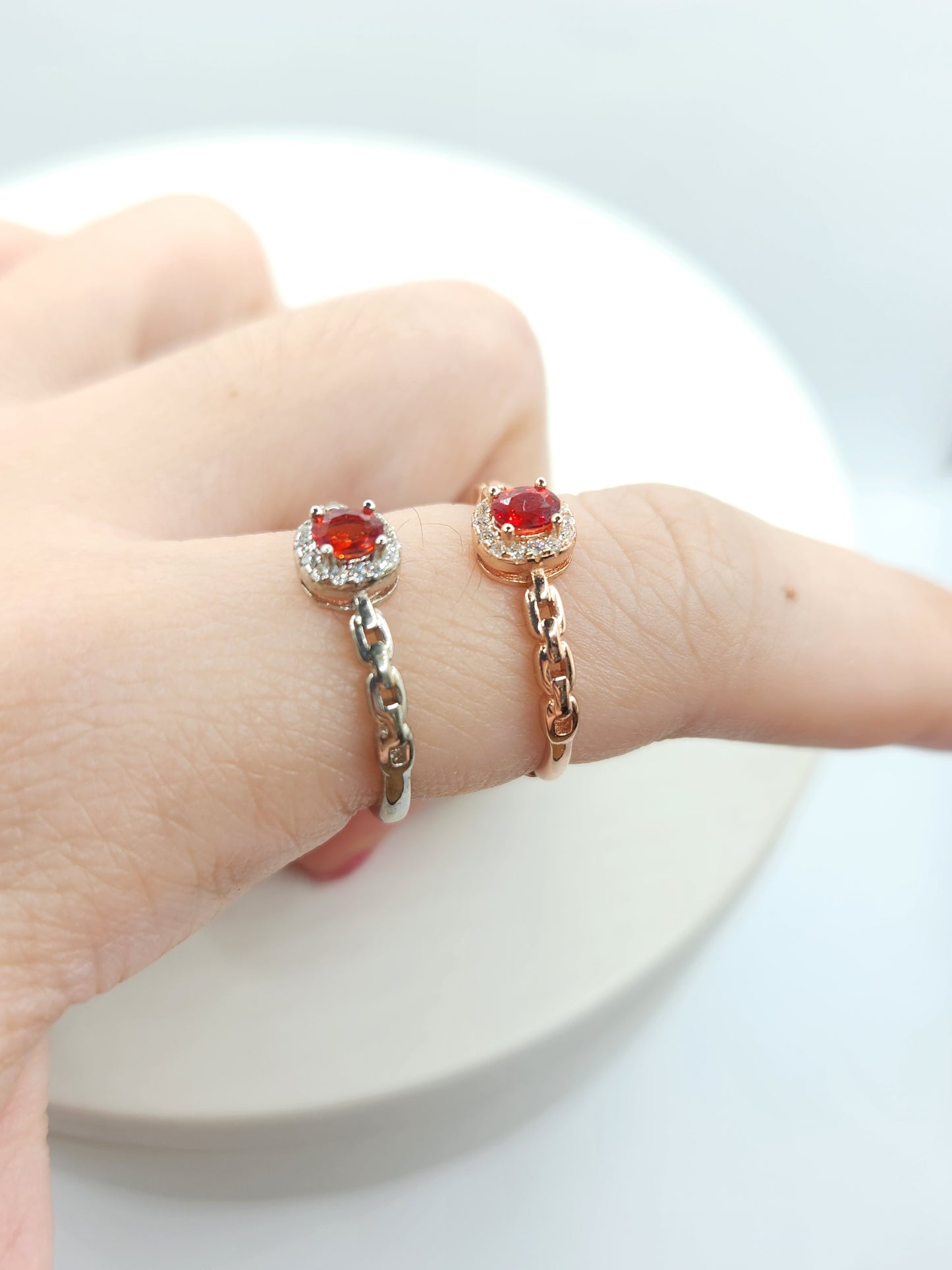 Orange Sapphire Oval Ring Halo