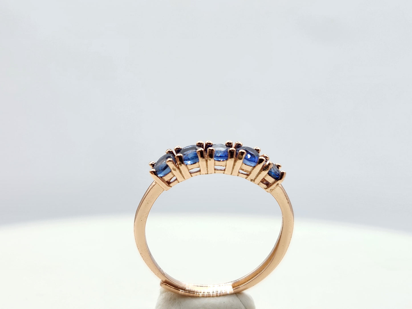 Natural Blue Sapphire Half Eternity Ring