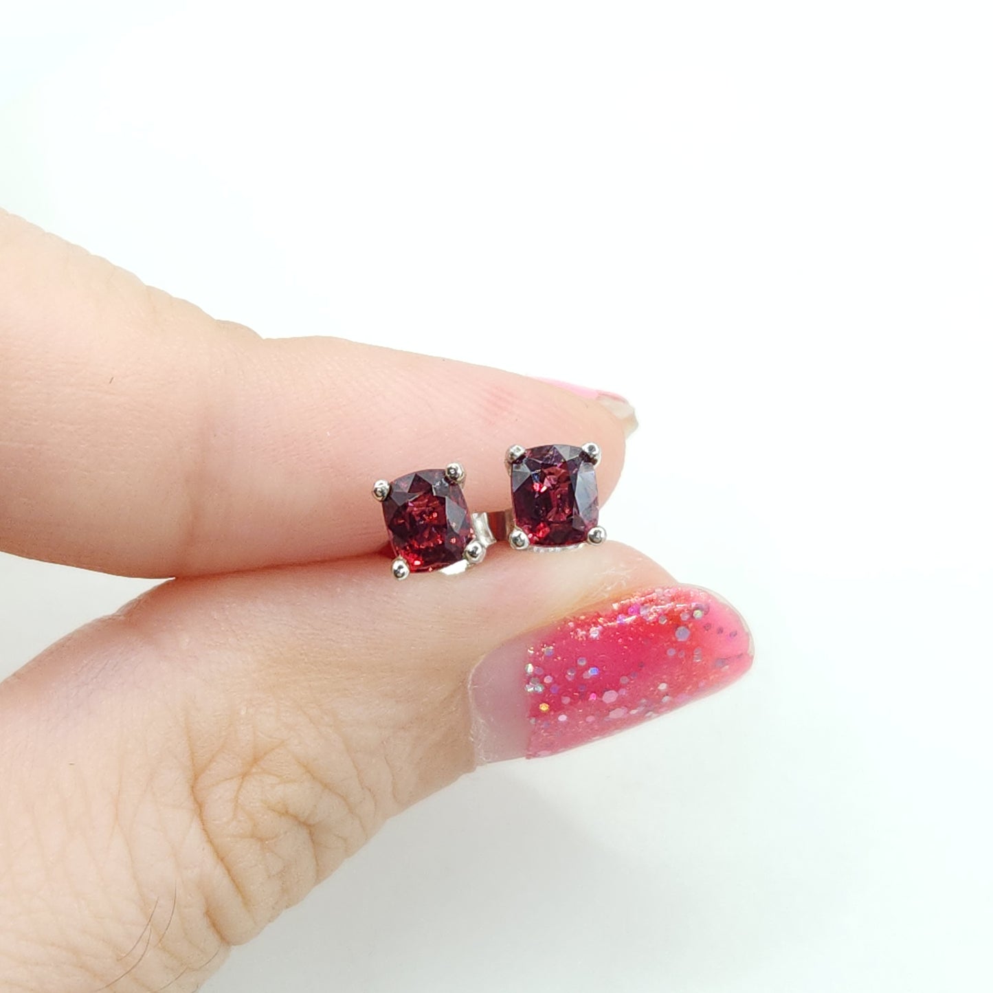Spinel Studs: Rose Red