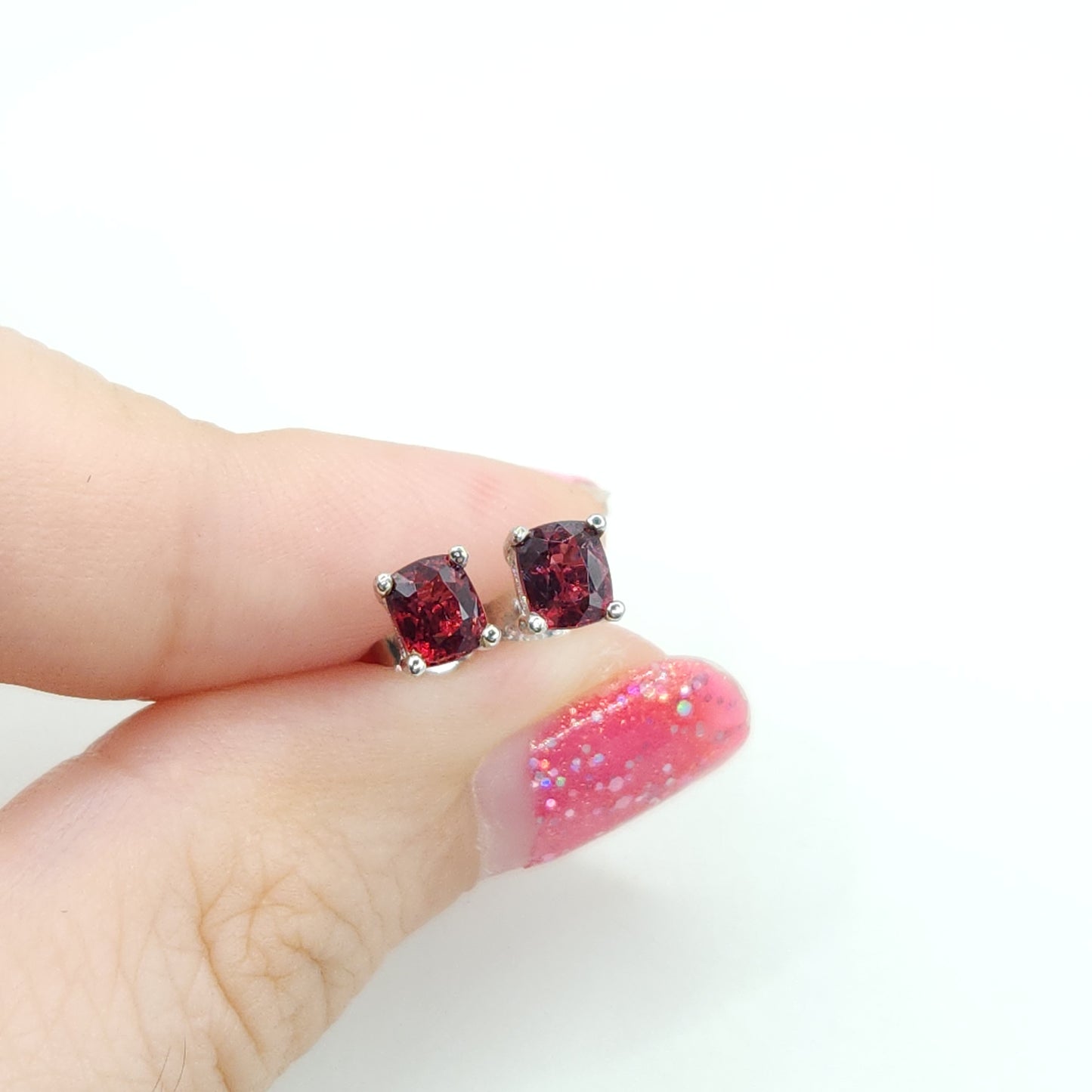 Spinel Studs: Rose Red