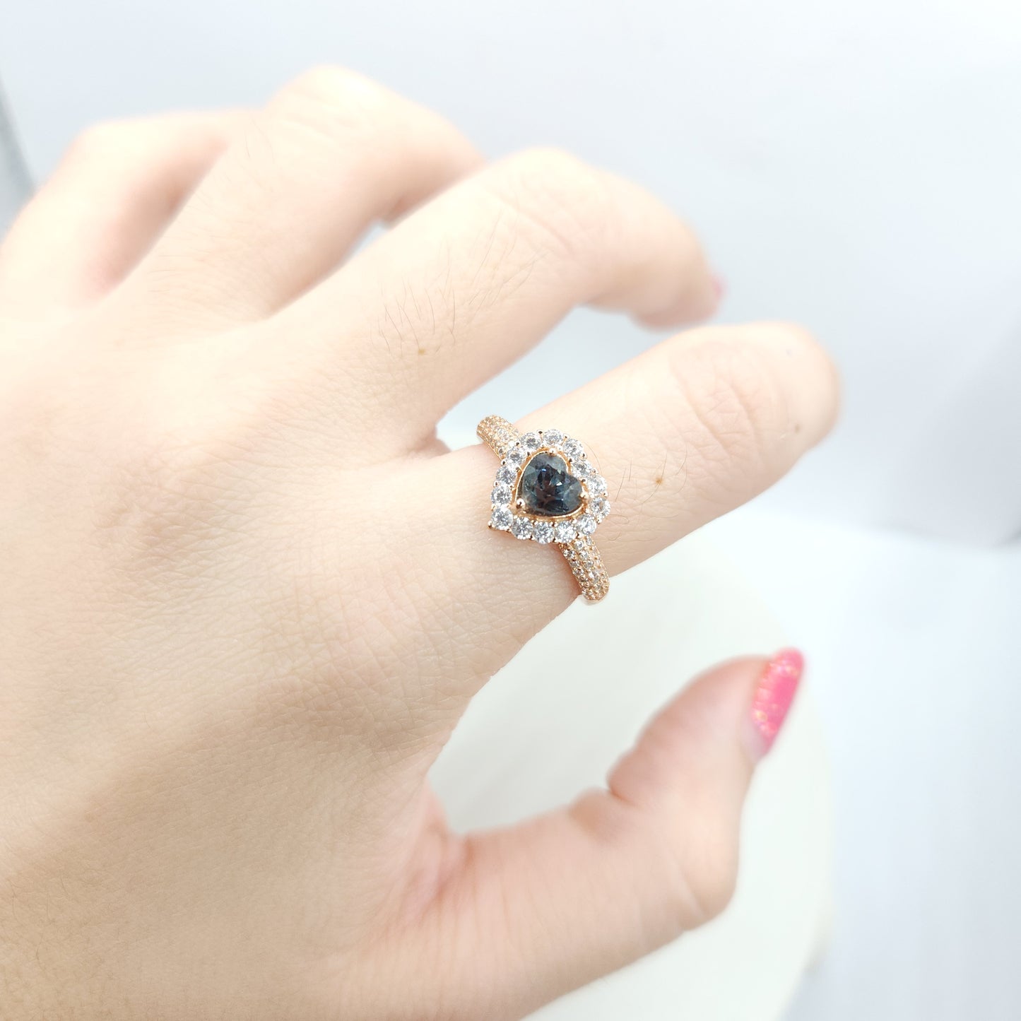 Heart Spinel Ring- Grey