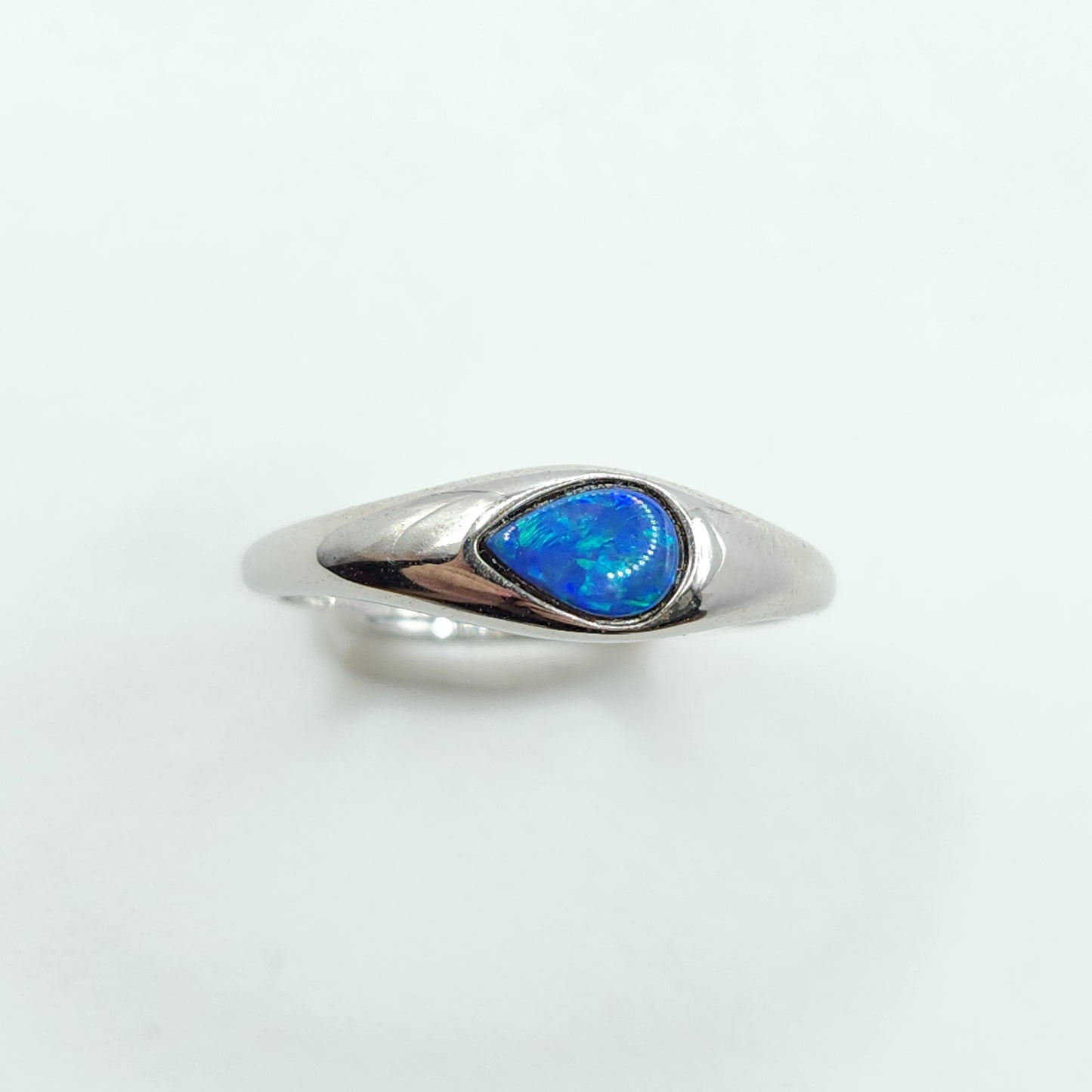 Australian Opal Pear Bezel Dome Ring