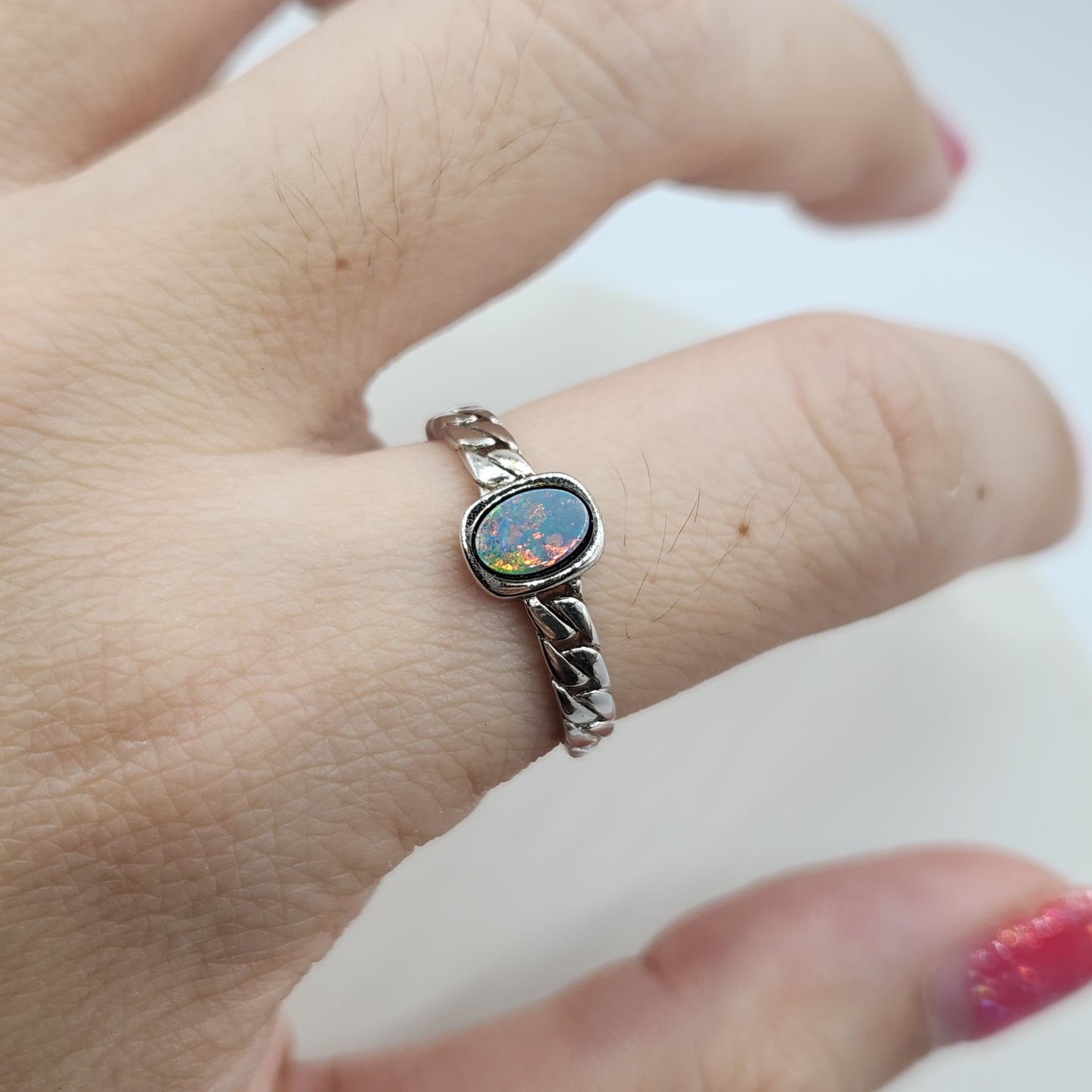 Australian Opal Oval Bezel Ring