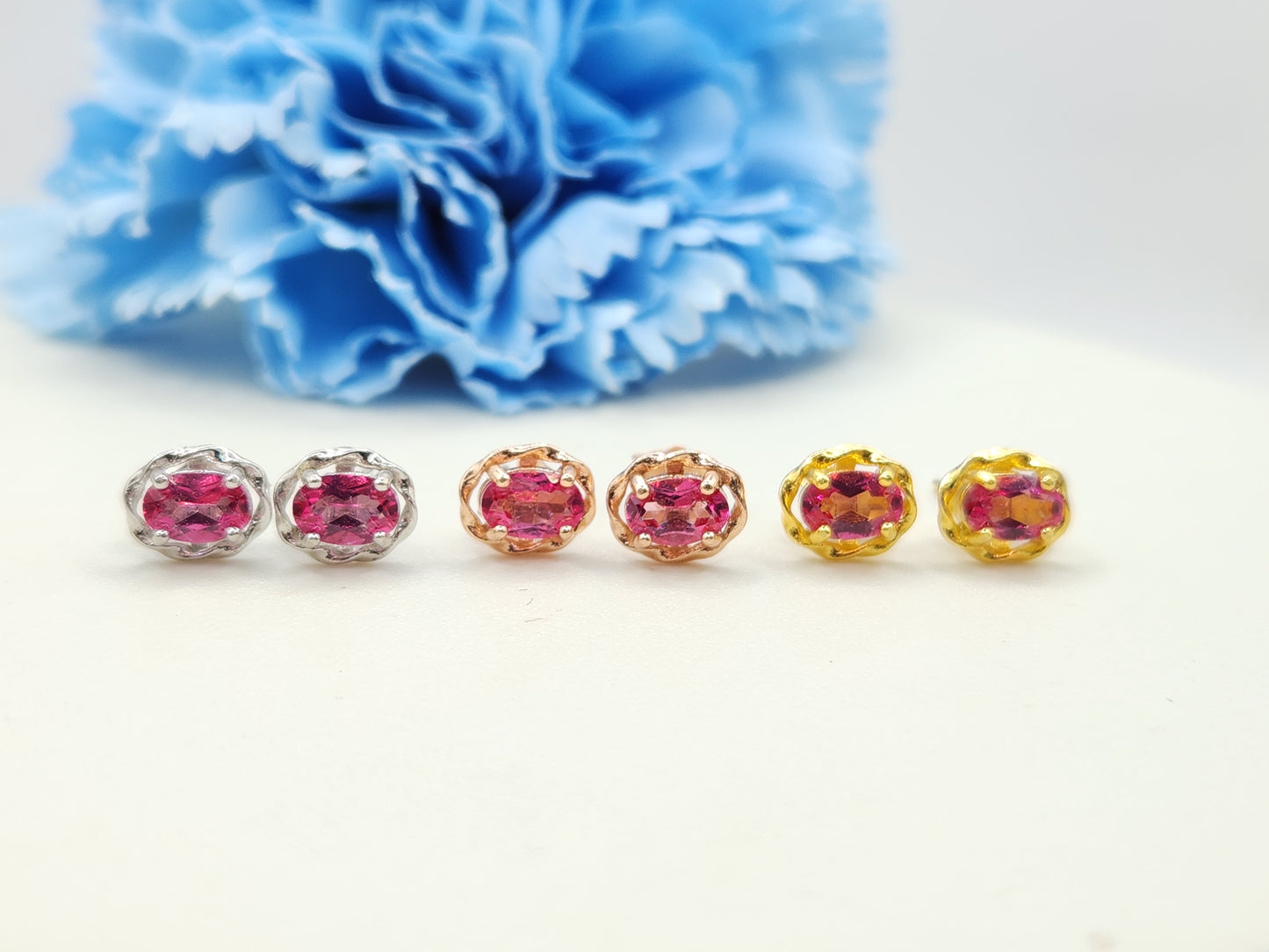 Pink Topaz Studs-Waze
