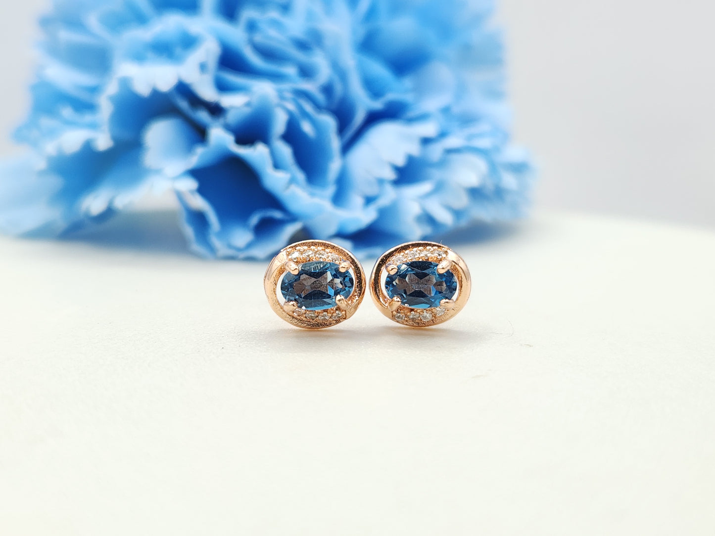 London Blue Topaz Studs- Gen
