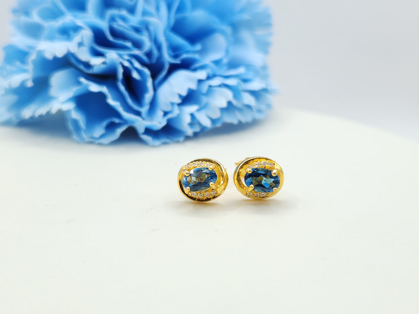 London Blue Topaz Studs- Gen