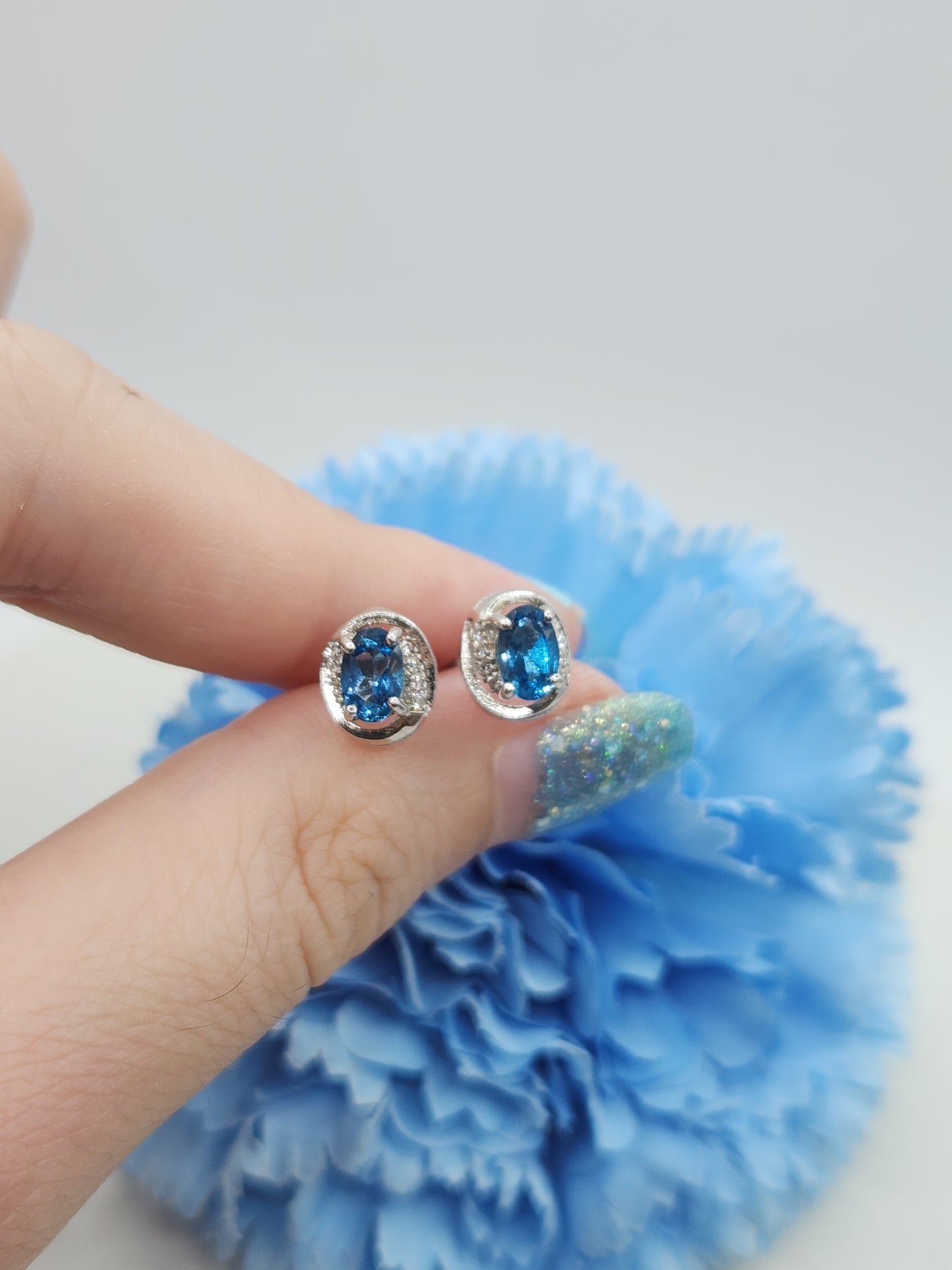 London Blue Topaz Studs- Gen