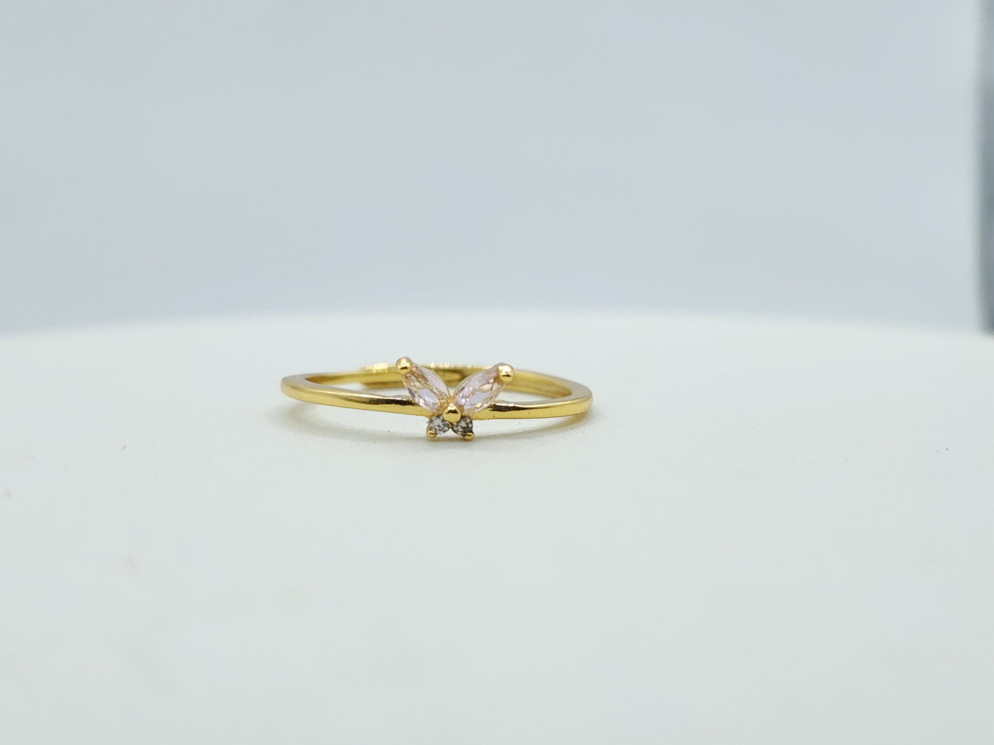 Morganite Butterfly Ring- Yellow Gold