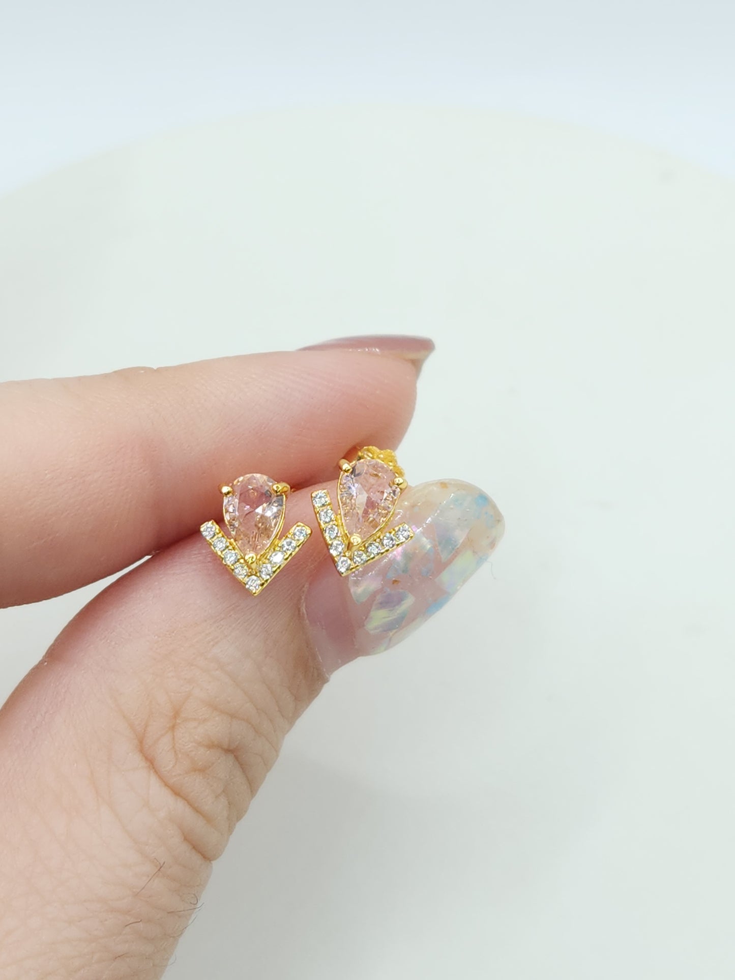 Morganite Studs
