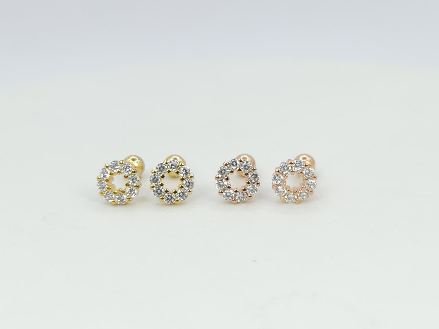 Donut Diamond Screwback Stud