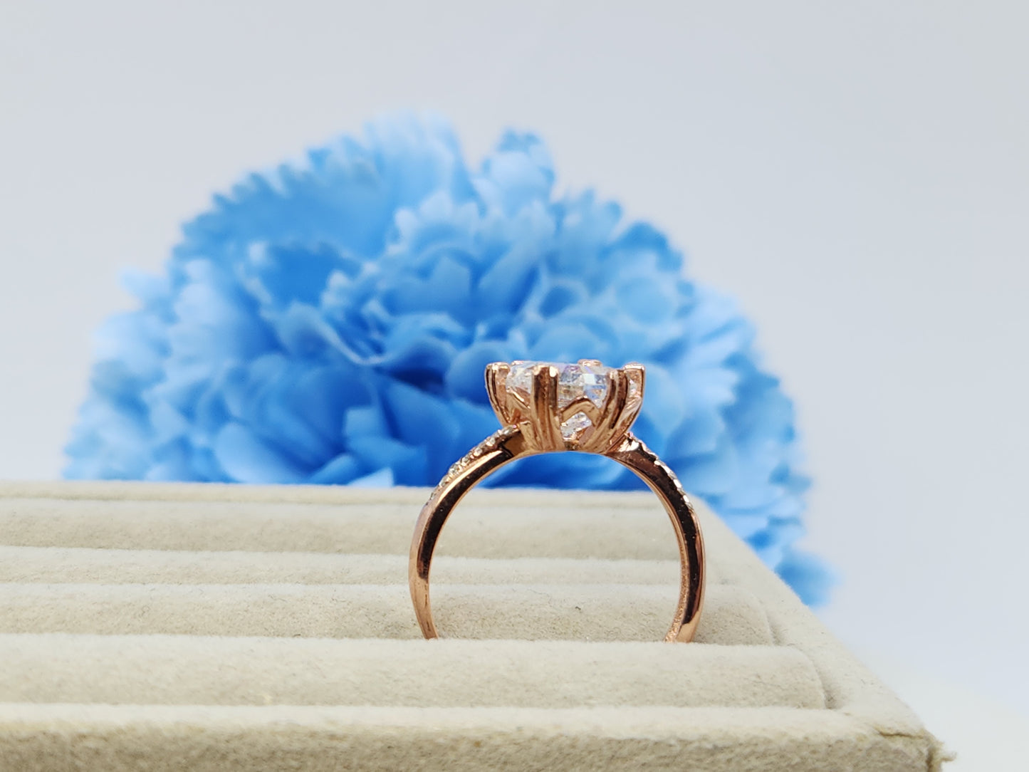 2 Carat Hexagonal Topaz Ring- Rose Gold Vermeil