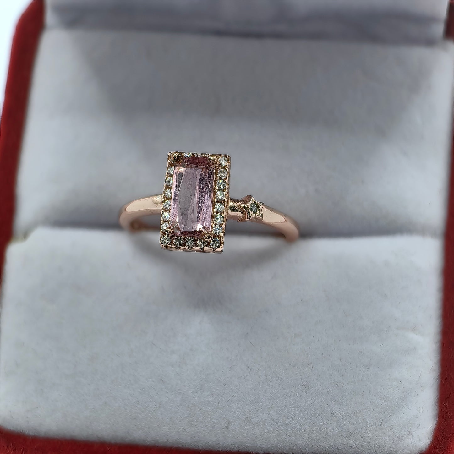 Natural Pink Tourmaline Gem Ring