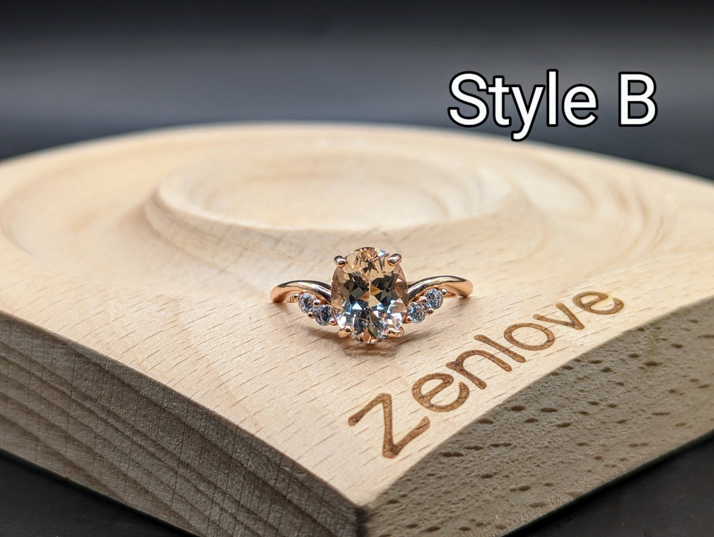 Natural Morganite Gemstone Rings