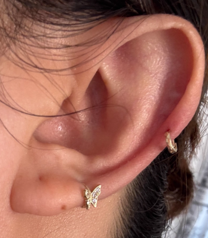 Mini JENNIE 4.5mm Solid 10K Yellow Gold Simple Ear Huggies