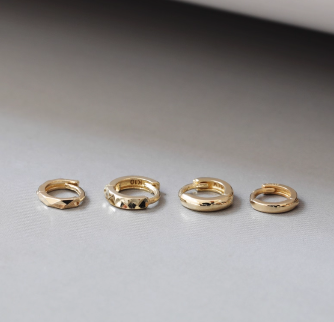 Mini JENNIE 4.5mm Solid 10K Yellow Gold Simple Ear Huggies