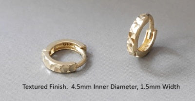 Mini JENNIE 4.5mm Solid 10K Yellow Gold Simple Ear Huggies