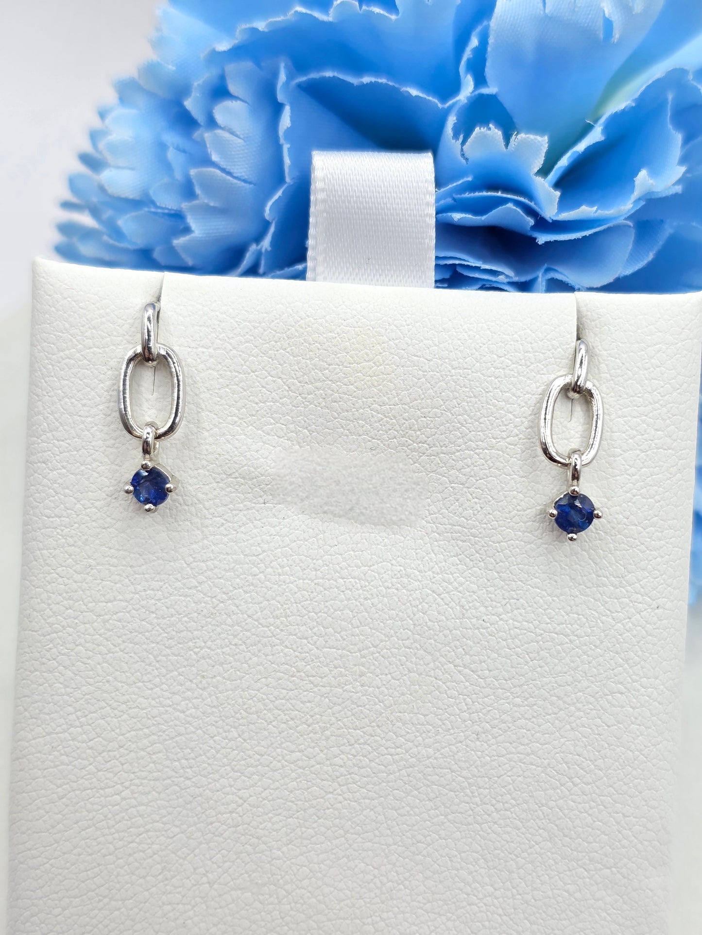 Sapphire Curb Earrings