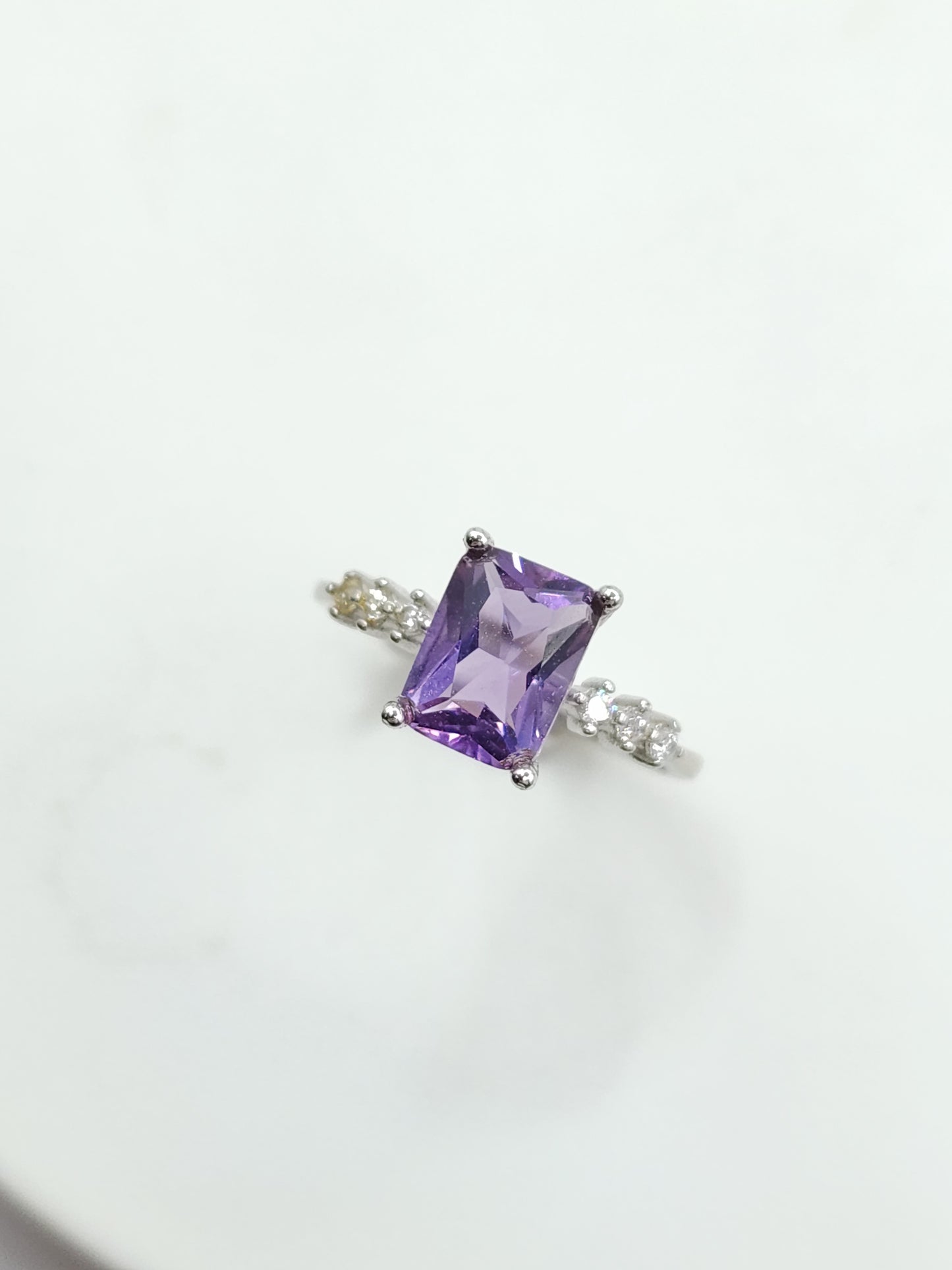 Amethyst Radiant Cut Rings