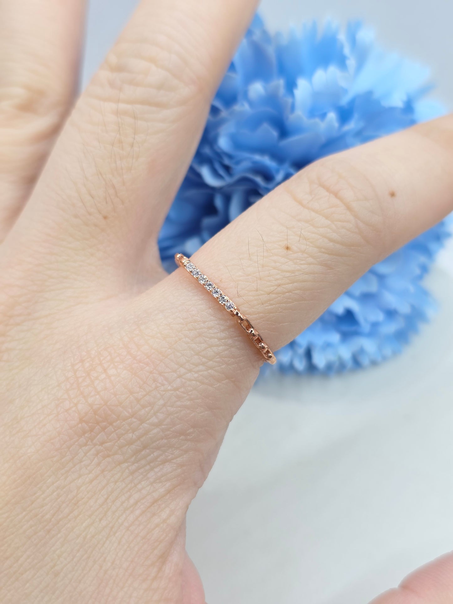 Dainty Curb chain Stacker Ring