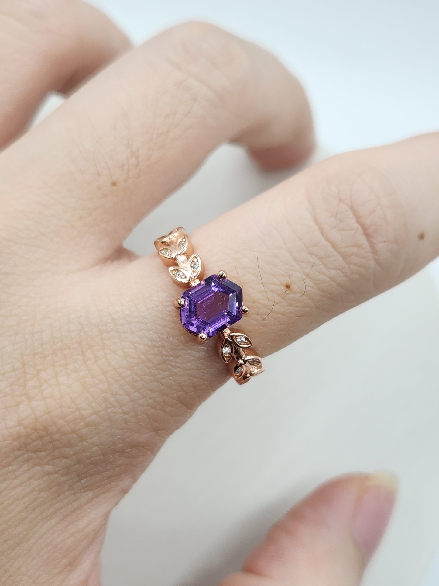 Amethyst Hexagonal Ring