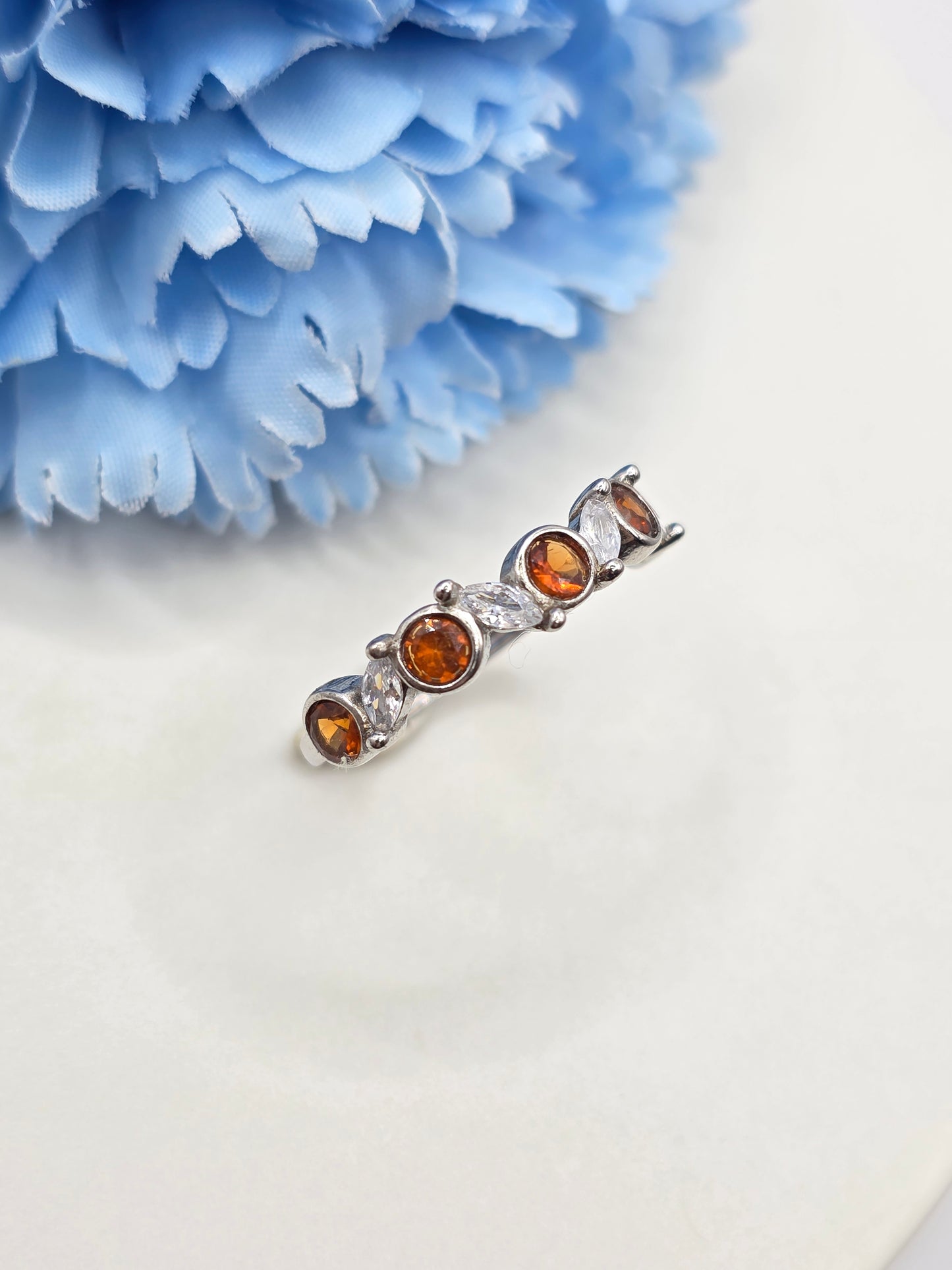 Orange Garnet Stacker Ring