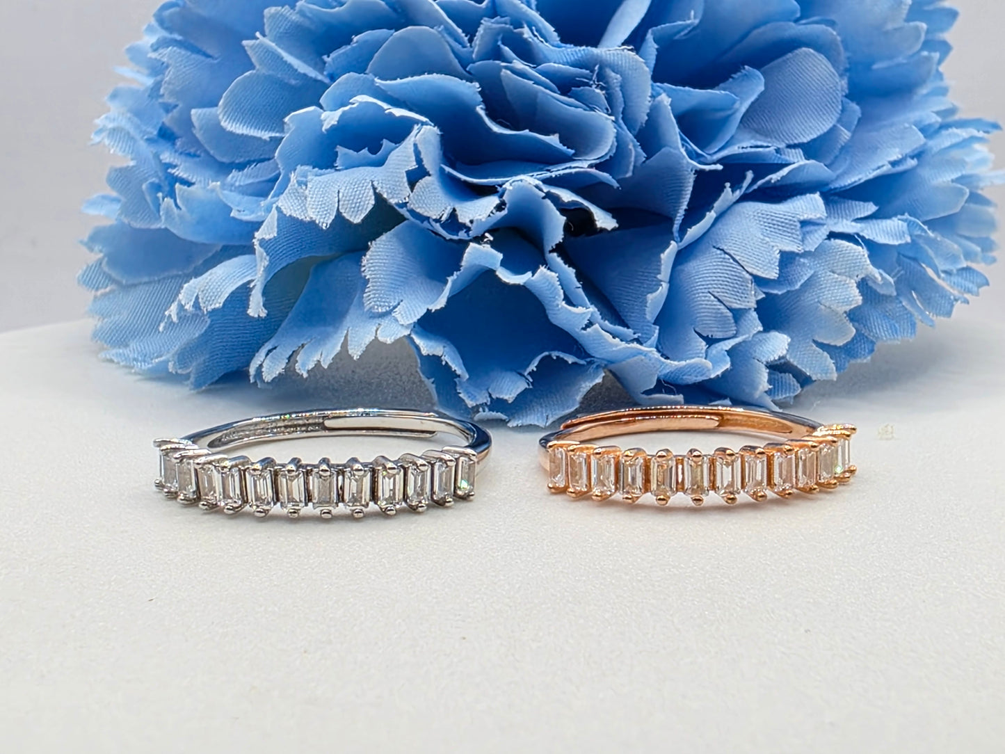 Baguette Half Eternity Stacker Ring