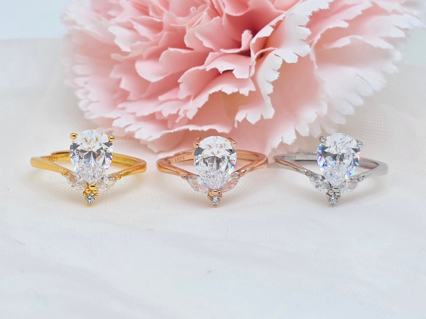 2 carat Teardrop Diamond Simulant Ring