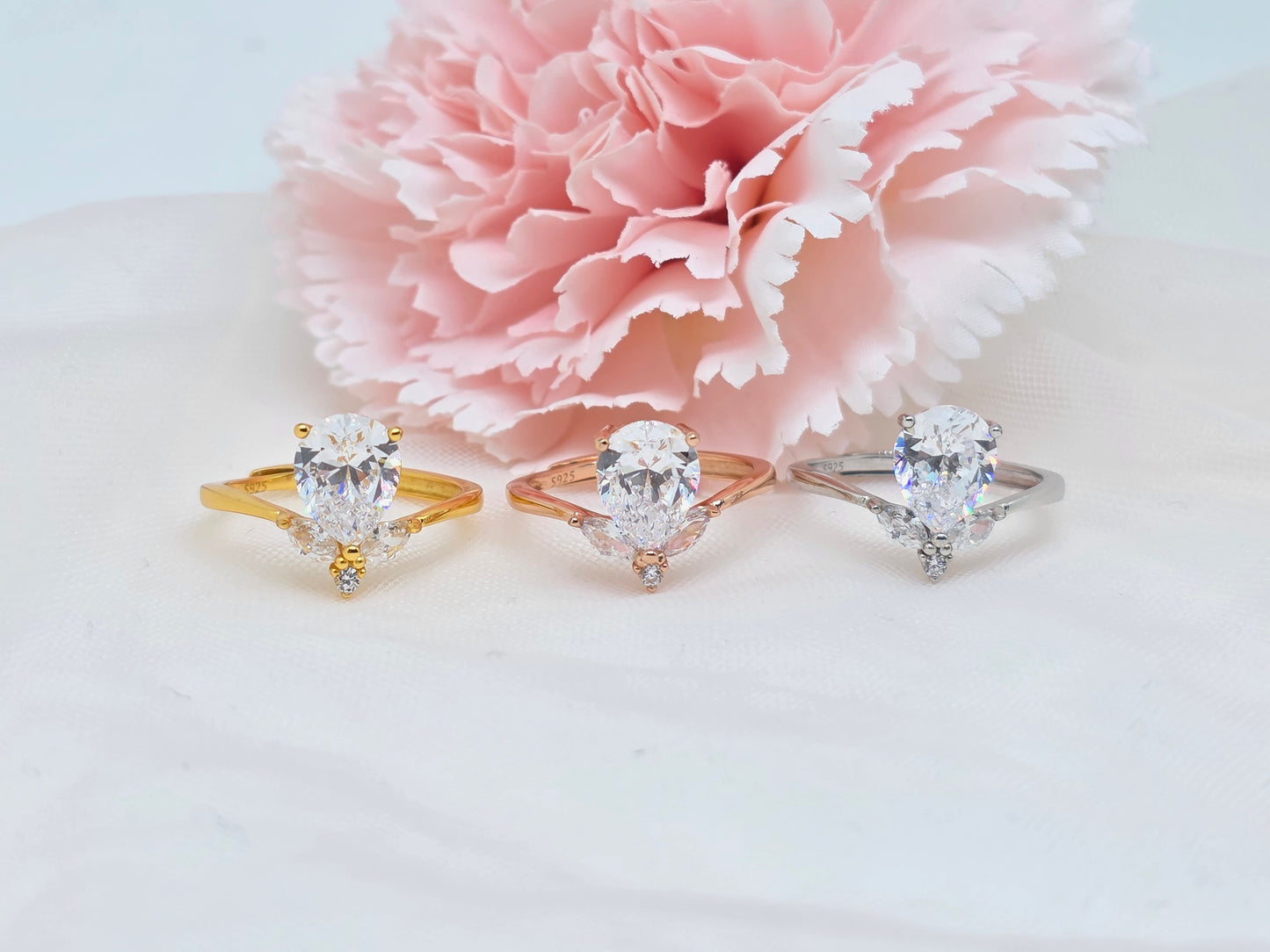 2 carat Teardrop Diamond Simulant Ring