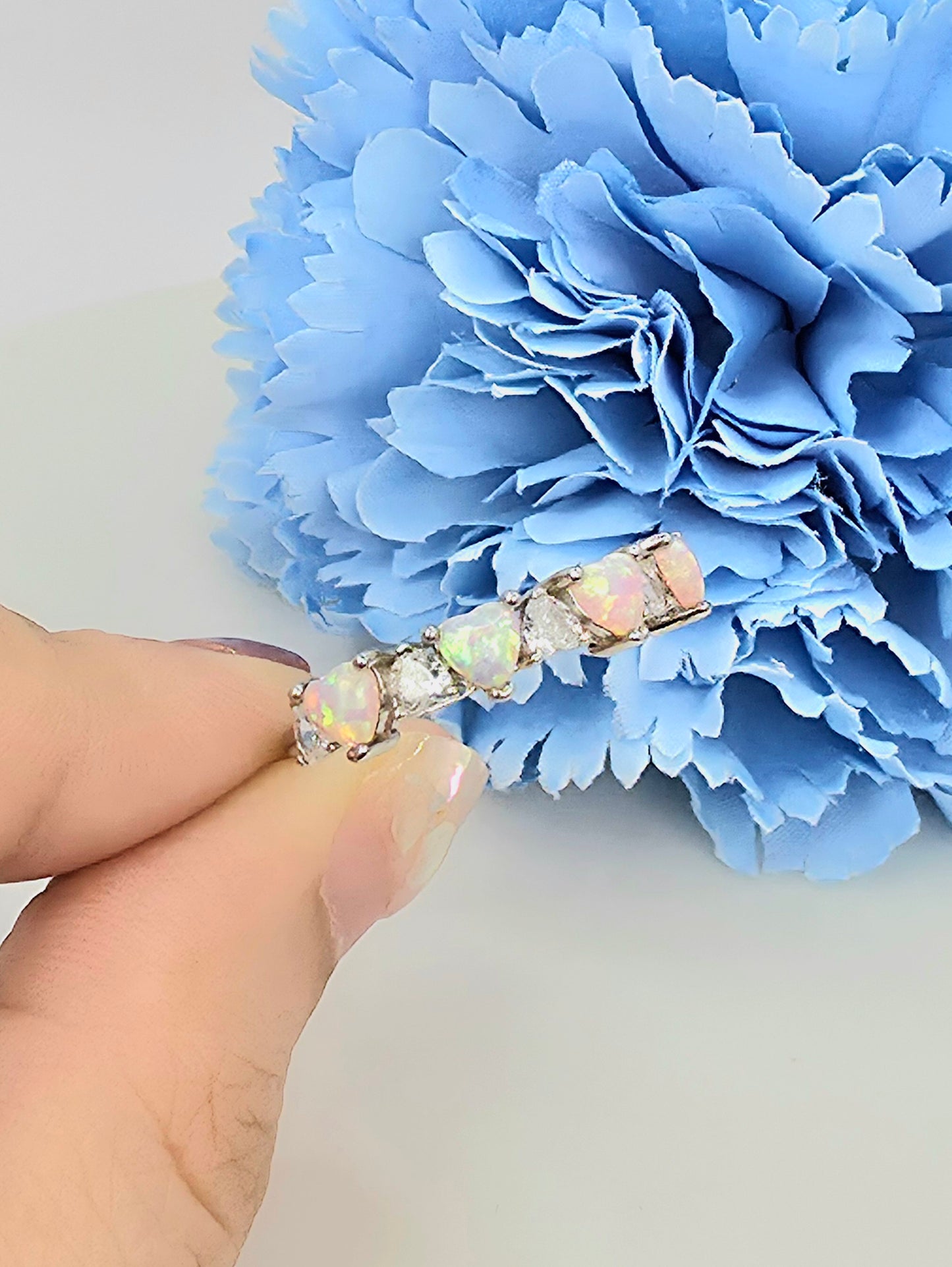 Heart Opal Stacker Ring