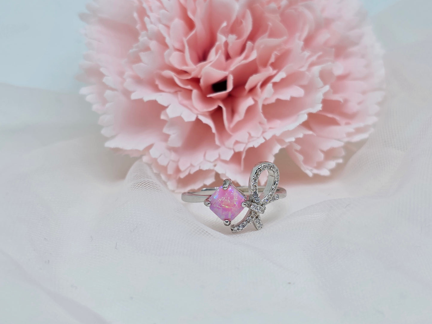 Cushion Pink Opal Rings