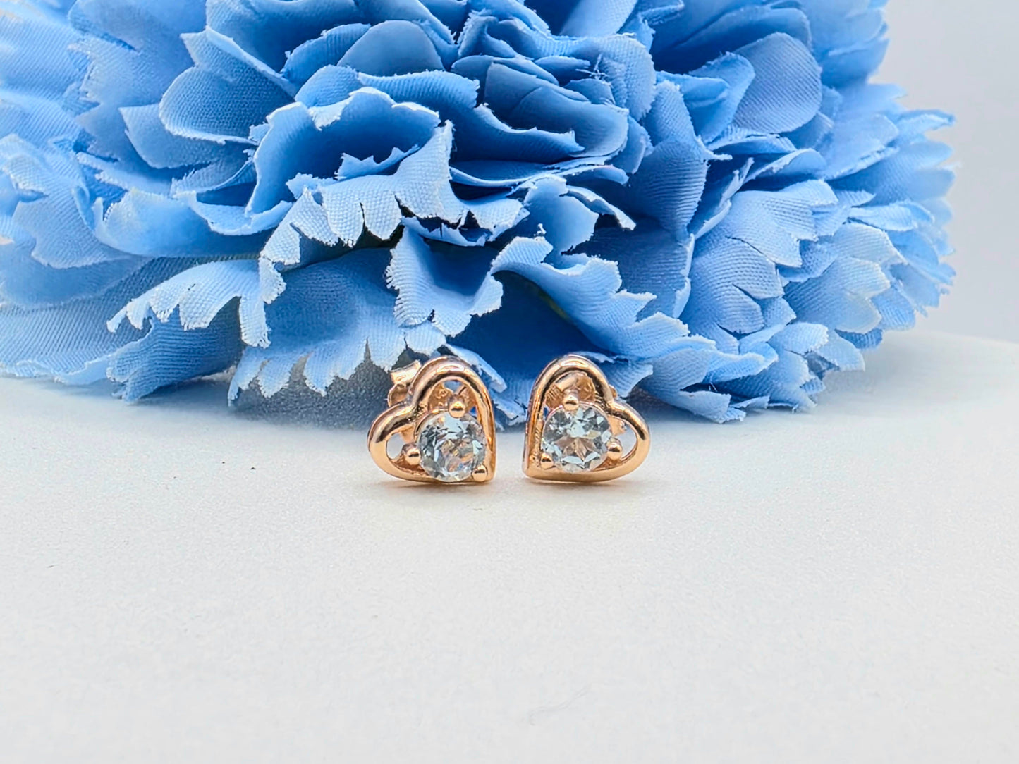 Heart Gemstone Studs