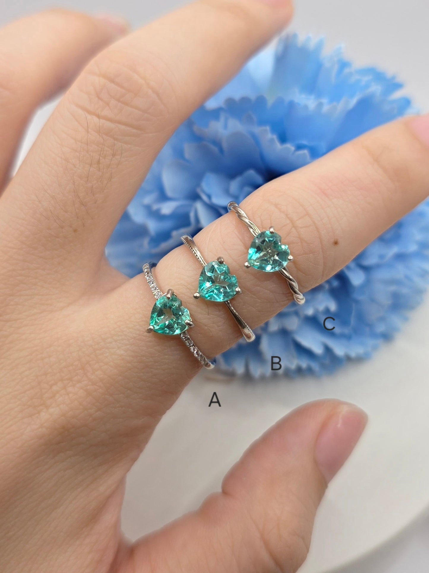 Heart Paraiba Topaz Ring