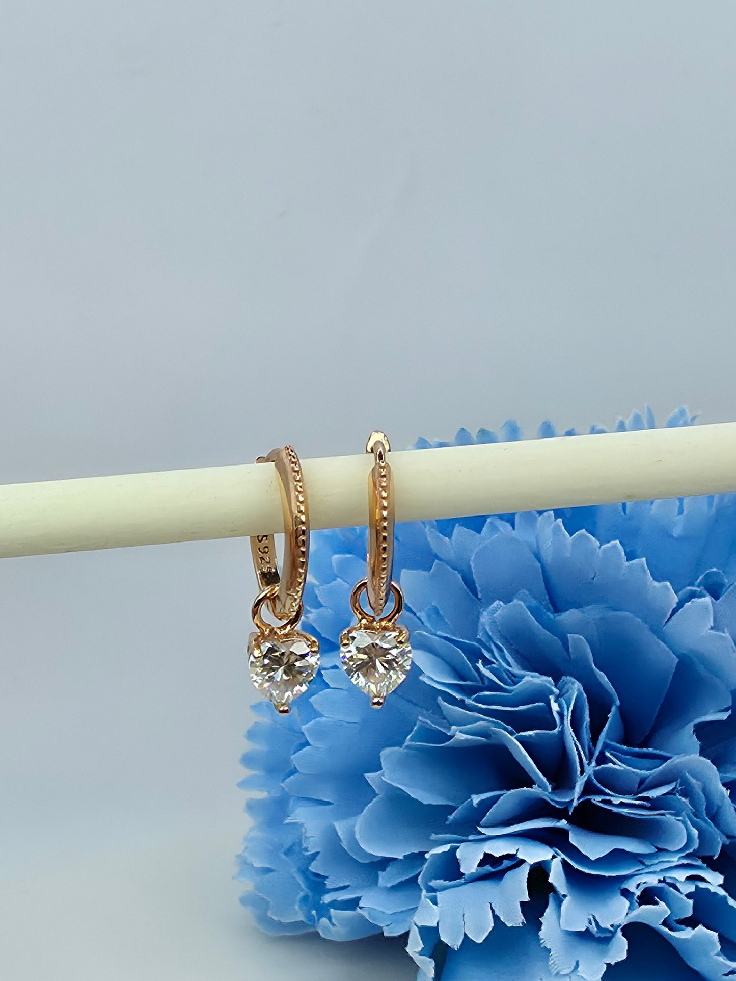 Riley- Heart Moissanite Huggies