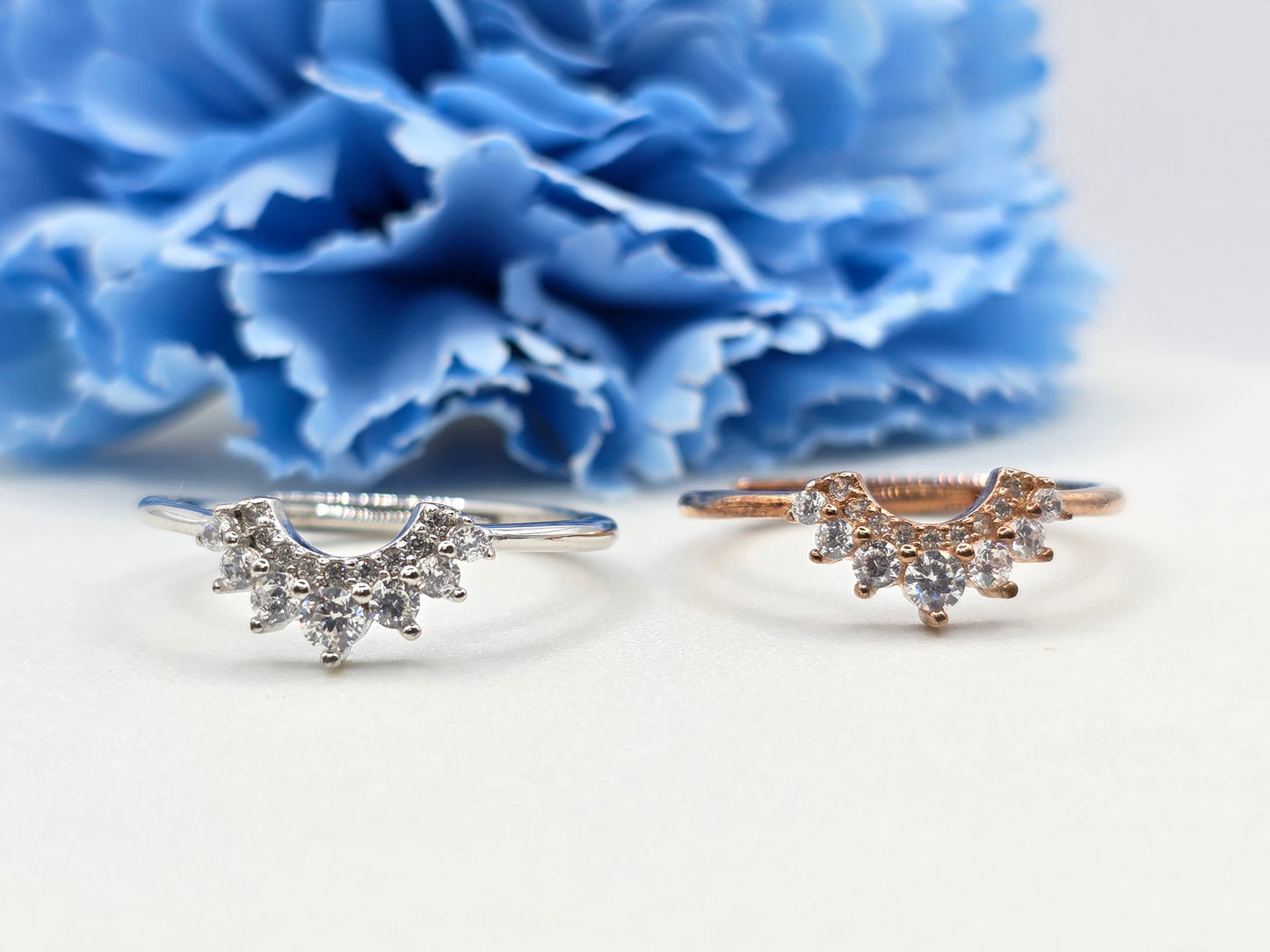 Curved Stacker Sterling Silver Ring - Moonlight