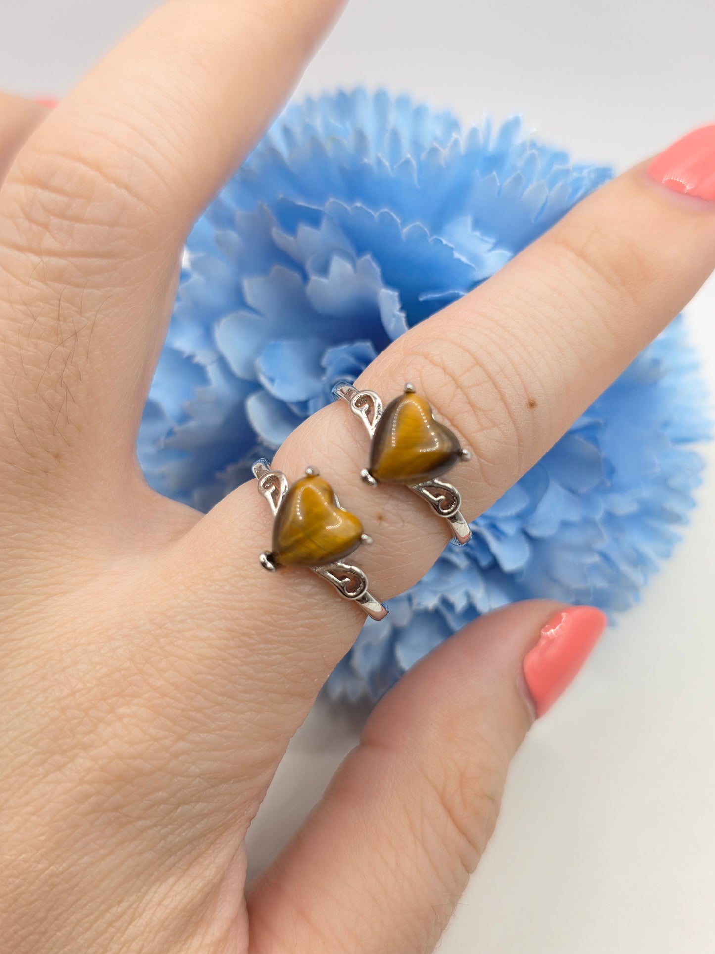 Heart Tiger Eye Ring