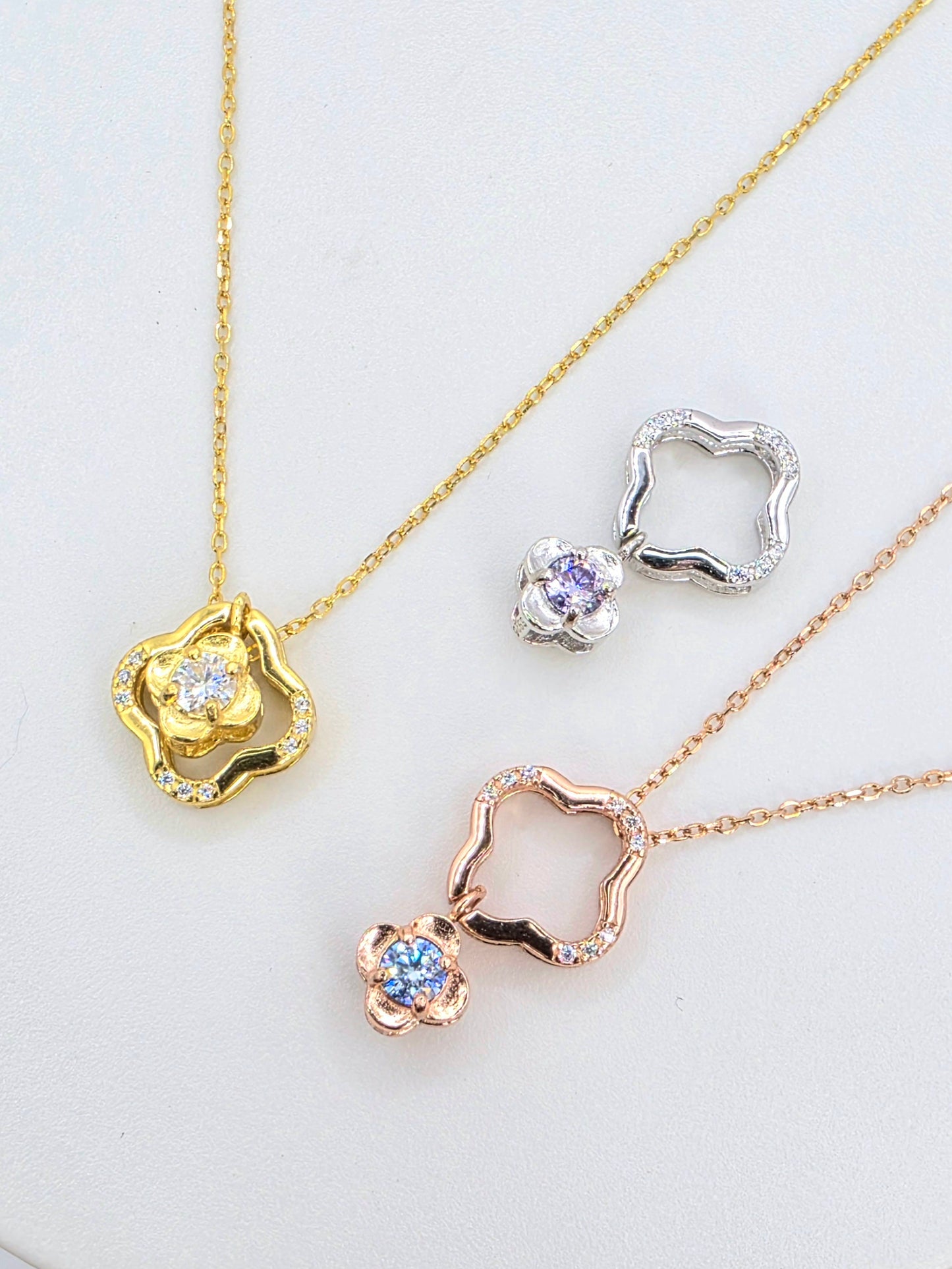 Clover Gem Necklace- 2 Way