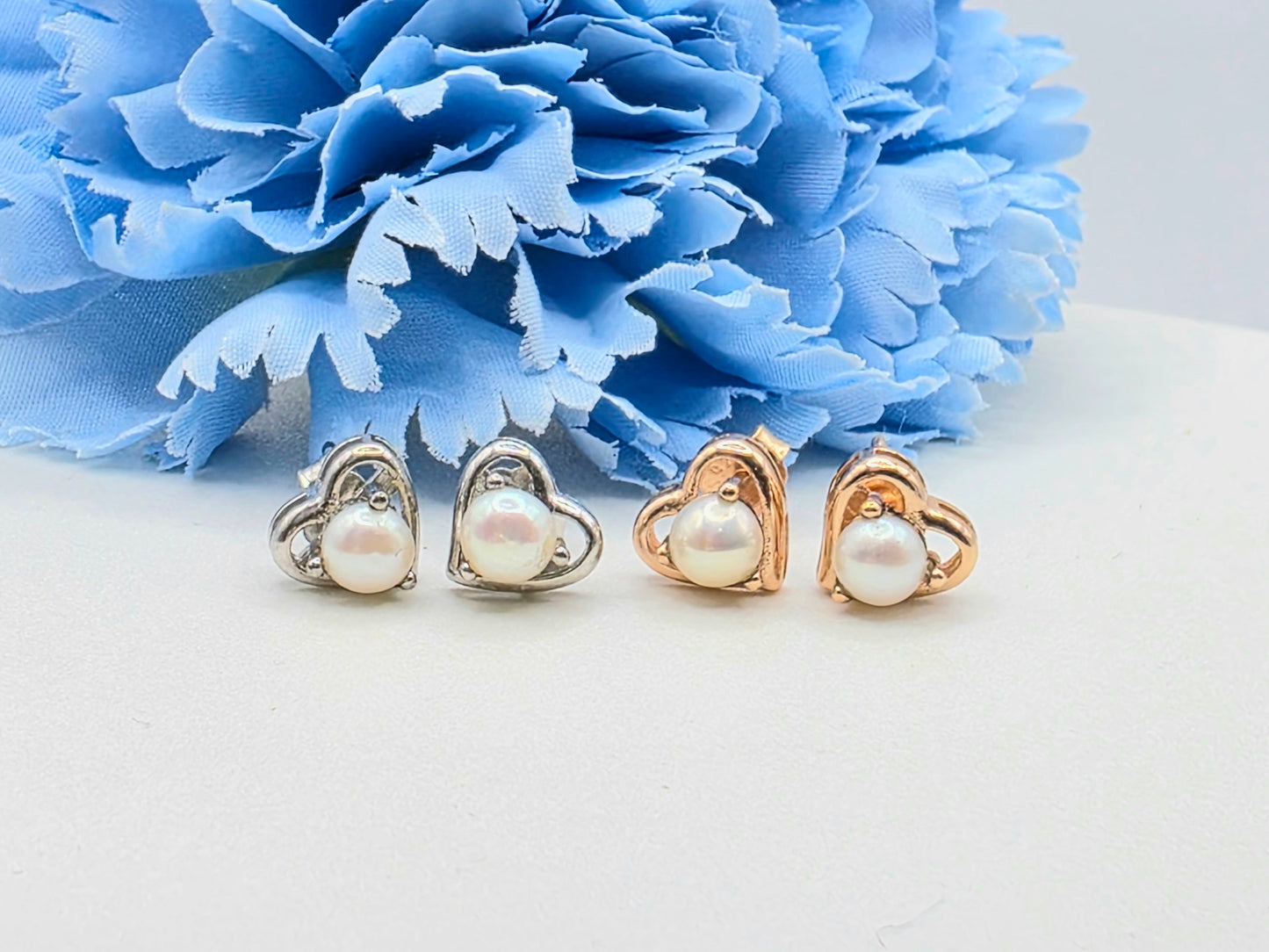 Heart Gemstone Studs